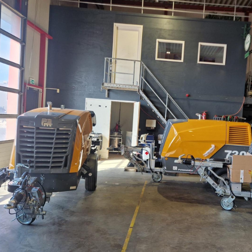 Betonpompen in opslagruimte